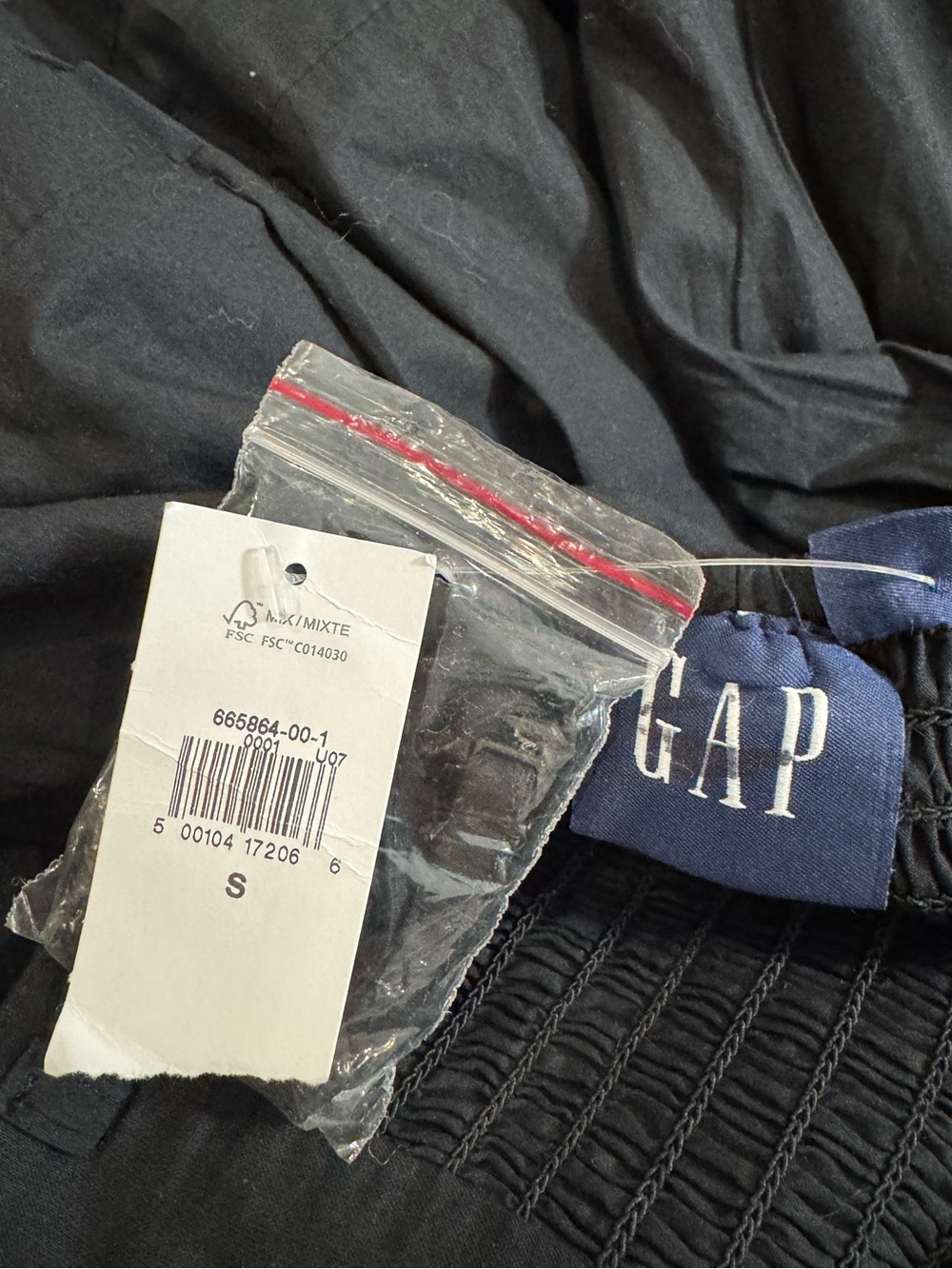 GAP Strapless Smocked Black Dress Small NWT - Picture 10 of 10